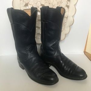 Blue Justin Girls/Women’s Leather Cowboy Boots.